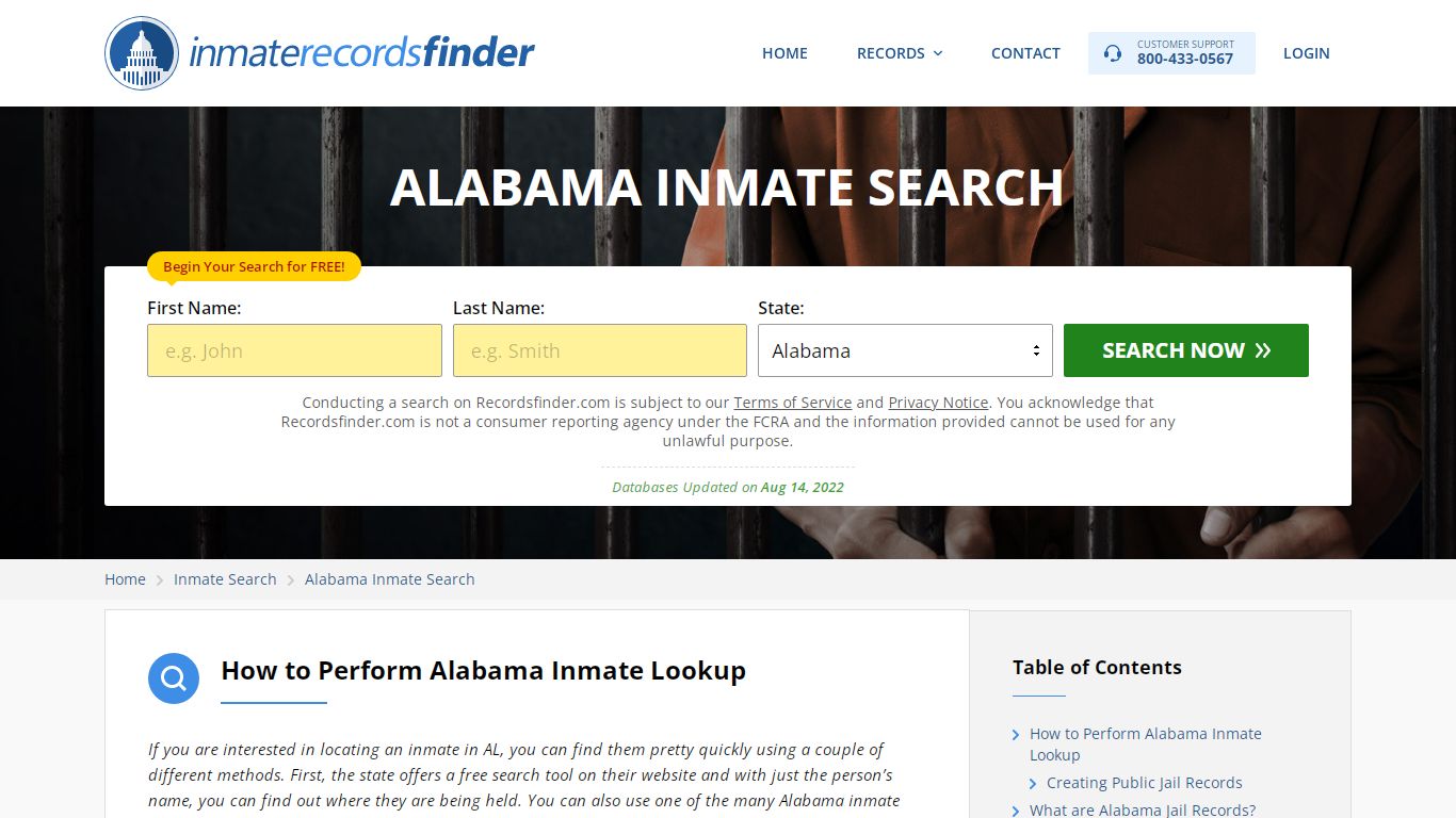 Alabama Inmate Search - Jail & Prison Records Online